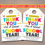EDITABLE Thank You Tags Teacher Appreciation Thank You Note Etsy In