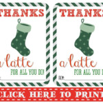 Thanks A Latte Free Printable Christmas Gift Tags Printable Teacher