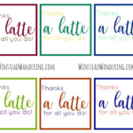 Thanks A Latte Free Printable Gift Tags Skip To My Lou Thanks A