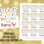 Printable Thanks For Popping By Favor Tags Rainbow Confetti Etsy In