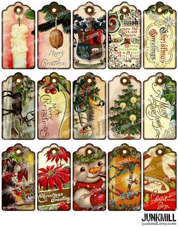 VICTORIAN GIFT TAGS Digital Printable Collage Sheet Etsy In 2021 