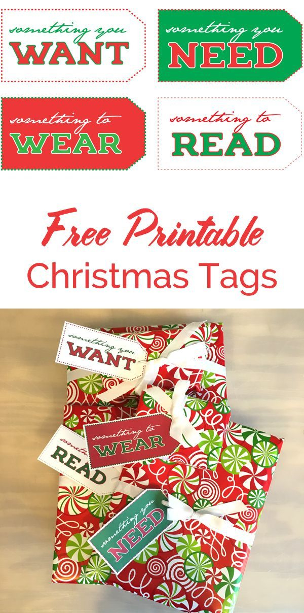 Want Need Wear Read Christmas Tags Christmas Tags Printable Free